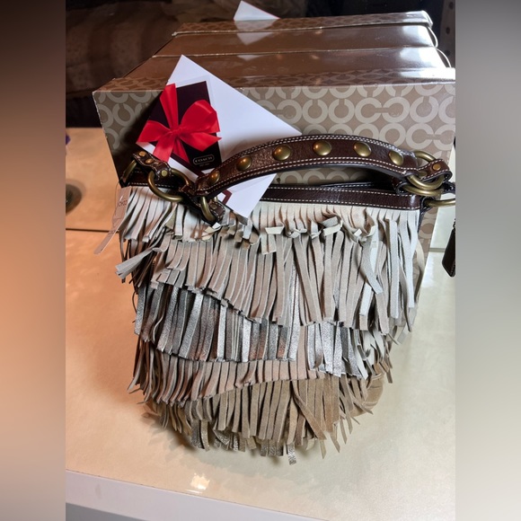 COACH Vintage LIMITED EDITION SUEDE & LEATHER FRINGE DUFFLE 9115 NWT - Picture 5 of 11